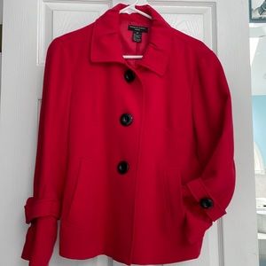 Margaret Frances red blazer black large buttons women’s adult size 14P
